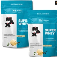 Imagem da promoção Kit 2x Super Whey Protein Concentrado 900g Max Titanium Proteína Concentrada