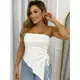 Blusa Feminina Drapeada Blusinha Tomara que caia Assimetrica Mula Manca Verão 2026 em oferta