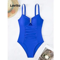 Imagem da promoção Lovito Maiô com Decote de Metal em V para Mulheres