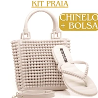 Imagem da promoção Kit Praia Chinelo + Bolsa Feminina Elegante Blogueira