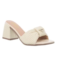 Imagem da promoção Tamanco Feminino Stessy Sandália Casual Confortável Salto Bloco Médio Estilosa Dia a Dia Verão