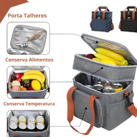 Imagem da promoção Bolsa Térmica De Duas Camadas De Grande Capacidade Adequada Para Piquenique MING