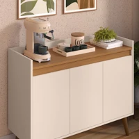 Imagem da promoção Armario Aparador Cantinho do Café Buffet Vilage 3 e 2 Portas Pés Palito Prateleira Cores