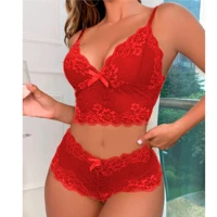Imagem da promoção Conjuntos Lingerie Feminino de Renda Sexy Caleçon e Sutiã Sem Bojo Conjunto Espera Marido