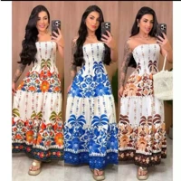 Imagem da promoção Vestido Tropical Longo Tomara Que Caia Estampado Verão