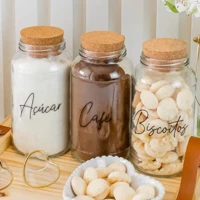 Imagem da promoção Kit Cantinho do Café - ESCOLHA SEU KIT - Potes de Vidro 810ml Tampa de Cortiça com ou sem Adesivos |