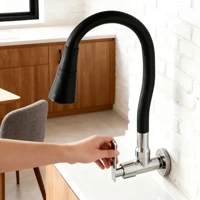 Imagem da promoção Torneira Gourmet Flexível Bancada Ou Parede Parede Preto