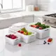 Kit 3 Pote Hermético Organizador de Geladeira Organiza Alimentos Frutas Vegetais Com Trava em oferta