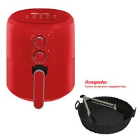 Imagem da promoção Fritadeira Air Fryer 4,2l Vermelha 1650w - AF-103 Kian Vermelho Preto