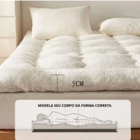 Imagem da promoção pillow top cama casal box toque super macio lá de carneiro luxo dupla face.