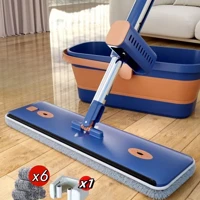 Imagem da promoção 9 Peças Kit de Limpeza Conjunto De Esfregão e Balde Lazy Mop Mãos Livres Seco/Molhado Dobrável