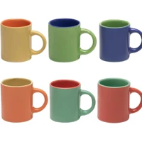 Jg 6 Mini Canecas Cafe 80Ml Colorido Cr501 Mimo Style em oferta