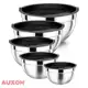 Kit 5 Tigelas de Aço Inoxidável com Tampas Herméticas para Salada e Armazenamento de Alimentos Cozin em oferta