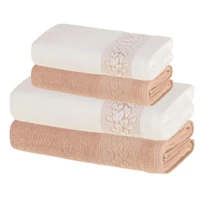 Imagem da promoção Jogo De Toalhas 4 Peças Fio Cardado 100% Algodão Provence Karsten Branco Argila Provence