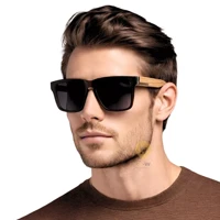 Imagem da promoção Óculos de Sol Madeira Bambu Premium Masculino Quadrado Verão