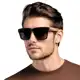 Óculos de Sol Madeira Bambu Premium Masculino Quadrado Verão em oferta