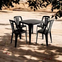 Imagem da promoção KIT MESA DESMONTAVEL + 4 CADEIRAS PARIS REFORÇADA PARA LAZER EVENTOS BUFFET AREA GOURMET PRAIA JARDI