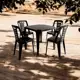 KIT MESA DESMONTAVEL + 4 CADEIRAS PARIS REFORÇADA PARA LAZER EVENTOS BUFFET AREA GOURMET PRAIA JARDI em oferta