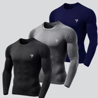 Imagem da promoção Kit 3 Camisetas Térmicas Masculina Segunda Pele Camisa Uv50-