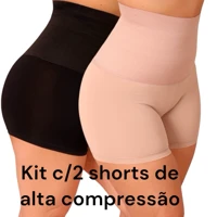 Imagem da promoção kit com 2 Bermuda Modeladora Anágua Cinta Short Feminino Modelador Alta Compressão Reduz Medidas pos