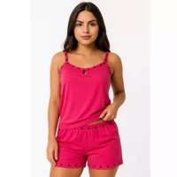 Imagem da promoção pijama feminino adulto liso malha fresquinho alcinha verao slim baby doll short Dol