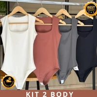 Imagem da promoção KIT 2 BODY FEMININO SUPLEX REGATA FORRO DUPLO PREMIUM