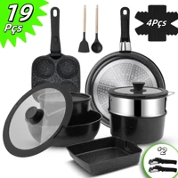 Imagem da promoção Jogo de Panelas de 18 Peças com Fundo Triplo Cerâmico, para Indução e Gás, com Cabo Removível