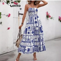 Imagem da promoção Lovito Vestido geométrico Boho para mulheres LNL100413