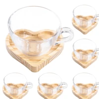 Imagem da promoção Conj 6 Xícaras e Pires Coração Madeira