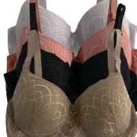 Imagem da promoção Kit 4 Sutiã De Renda Plus Size Com Bojo Feminino Sustentação Conforto Com Aro Alça Grossa Reforçado