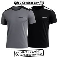 Imagem da promoção Kit 2 Camisas Dry Fit Esportiva Camiseta Masculina Academia Treino Musculação