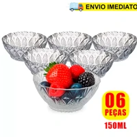 Imagem da promoção Kit jogo de taça sobremesa Toffee Rocks 6 pçs 150ml conjunto Tigela Bowl Em Vidro Desenhado Elegante