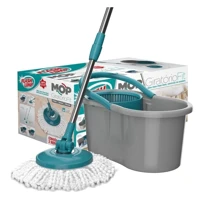 Imagem da promoção Mop Giratório Balde 8 Litros Original Flash Limp com Cabo Inox e Refil Microfibra