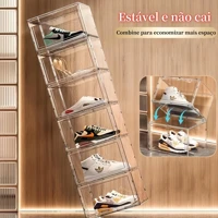 Imagem da promoção Kit Caixa De Sapato Empilhável Transparente Conjunto PET Armazenamento Acrílico Resistente À Poeir