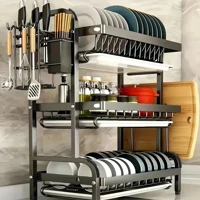 Imagem da promoção Escorredor de Pratos de 3 Andares em Aço Inoxidável para Cozinha