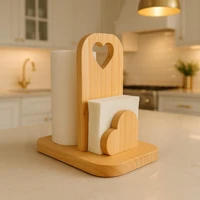 Imagem da promoção Porta Papel Toalha e Guardanapo Coração em Madeira Pinus Cozinha Grande