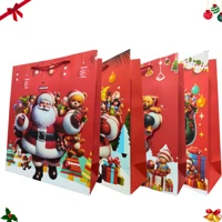 Imagem da promoção Kit 1/3/5 Sacola De Papel Kraft Natal Festa Natalina Presente Vários Tamanhos Novas 2025