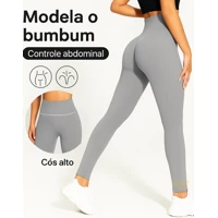 Imagem da promoção Calça Legging Canelada Premium de Cintura Alta Sem Costura Academia Feminina Elástica e Fitness