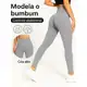 Calça Legging Canelada Premium de Cintura Alta Sem Costura Academia Feminina Elástica e Fitness em oferta