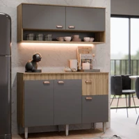 Imagem da promoção Armário de Cozinha Compacto Luiza 105cm Aéreo Nicho + Gabinete 3P 1G MDF/MDP