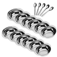 Imagem da promoção Conjunto Jogo de Sobremesa 24 Peças - 12 Potes 12 Colheres Inox Barato