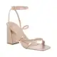 Sandália Feminina Strass Brilho Salto Alto Bloco Bico Quadrado Festa Confortável Original S Leve em oferta
