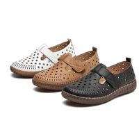 Imagem da promoção Meijile Sapatos Femininos de Couro com Furos para Conforto e Estilo Casual em Branco, Preto e Marrom