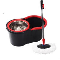 Imagem da promoção Mop desaguador automático giratório 360° Cabo aço Inox Cesto aço Inox com balde