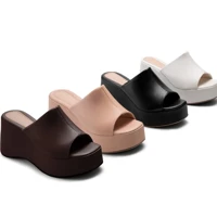 Imagem da promoção Sandália Feminina Lumiss Plataforma Tamanco Confortável Blogueira Salto Alto Grosso Anabela Fashion