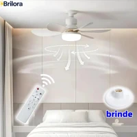 Imagem da promoção Ventilador de Teto Turbo Silencioso Oval 60W/80w 6 Pás LED 3 Cores E27 Controle Função Timing Bivolt