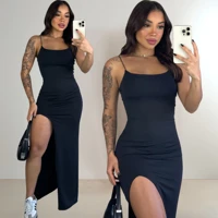 Imagem da promoção Vestido Longo Com Fenda Feminino Suplex Modelador Elegante