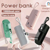 Imagem da promoção Carregador Portátil Mini 10000mAh com Recarga Sem Fio 2-em-1 para iPhone e Tipo-C