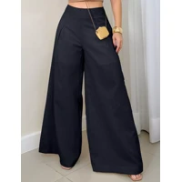 Imagem da promoção Calça Pantalona Feminina Linho / Zíper Na Lateral/ Sem Passante/ Forro Short-93143