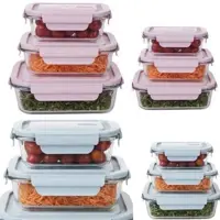 Jogo de Potes de Vidro Casambiente com Tampa - Retangular Amo Cozinhar em oferta na Magazine Luiza